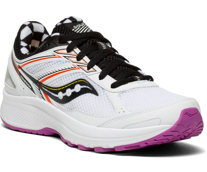 Women's Saucony Cohesion 14 Running Shoes White / Black | Singapore 097LISH